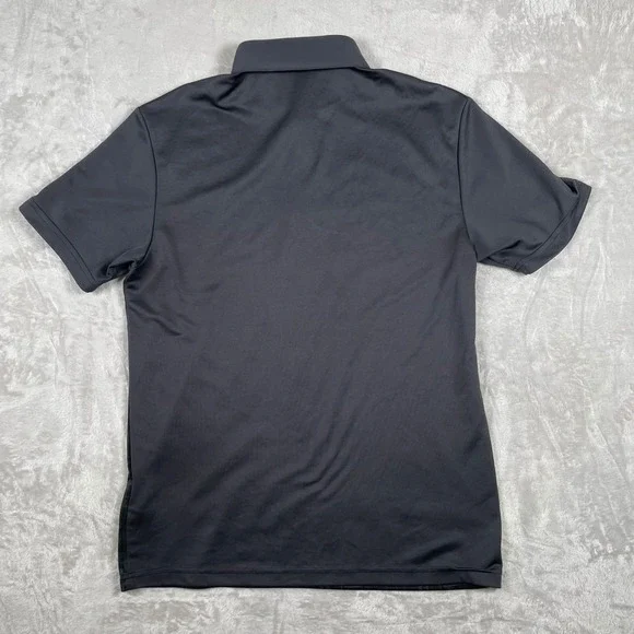 Adidas Men's Golf Polo Shirt Black Plaid Performance Size S Short Sleeve - Picture 2 of 6